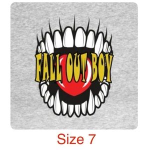 Fall Out Boy Distressed Print Band Tee Shirt Kids Size 7
